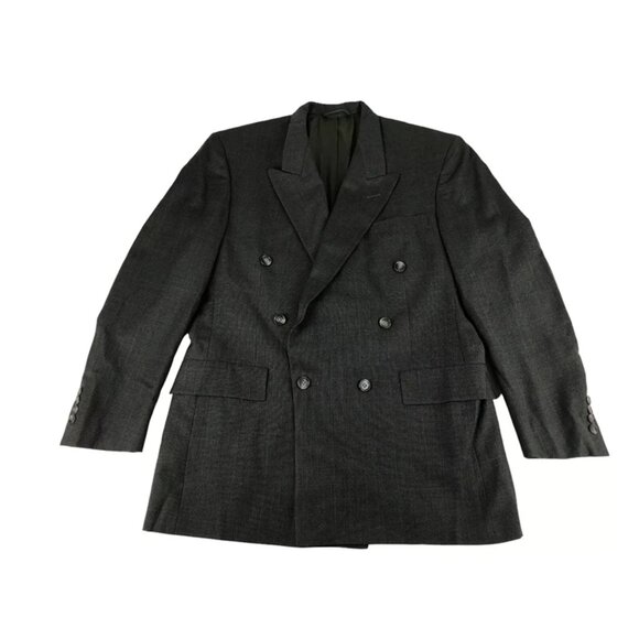Austin Reed Mens Gray Baskin Pockets Double Breasted Long Sleeve‎ Blazer - Picture 1 of 10